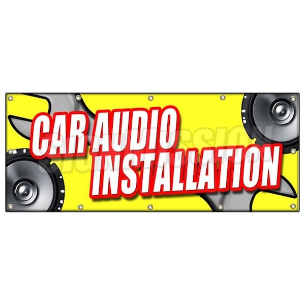 CAR AUDIO INSTALLATION BANNER SIGN stereo speakers repair amps auto